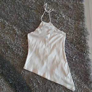 VS Moda International White Asymmetrical Top